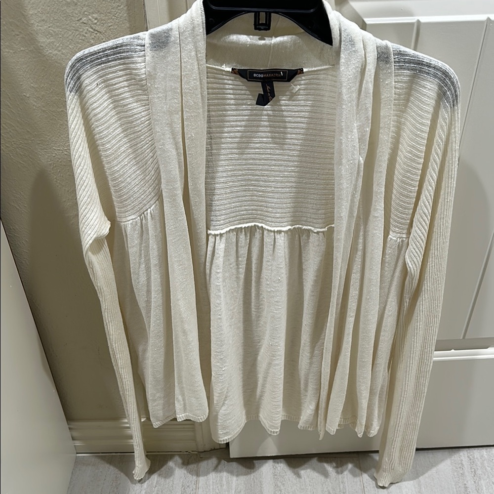 White Open-Front Cardigan